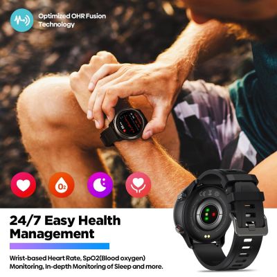 HotZeblaze Stratos 2 Lite GPS กลางแจ้ง Smart Watch สร้างขึ้นใน GPS โหมดกีฬาหลายโหมดเข็มทิศ24H การติดตามสุขภาพ5 ATM Watch