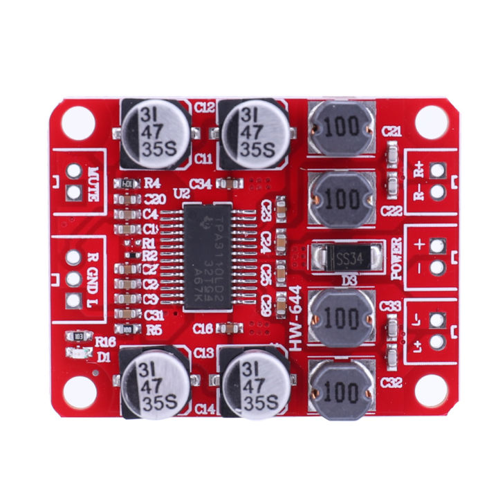 บอร์ดเครื่องขยายเสียงดิจิตอล-tpa3110-dc-8-26v-12v-15w-15w-บอร์ดอิเล็กทรอนิกส์เครื่องขยายเสียงออกแบบสำหรับ4-10ลำโพงโอห์ม