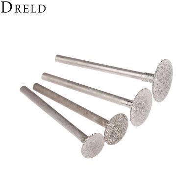 DRELD 4Pcs 3mm Shank Diamond Mounted Point Grinding Head Stone Jade Carving Polishing Engraving Tools for Dremel Accesories