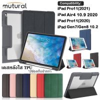 เคสกันกระแทก iPad Mutural หลังใส/ใส่ปากกาได้ iPad 9.7(ทุกรุ่น) Gen7/8/9(10.2) Air3(10.5) Air4(10.9) Air5(10.9) mini 6 ipad 10 10.9 Gen10 2022