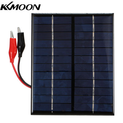 KKmoon แผงโซล่า2W 12V พร้อมคลิปเซลล์แสงอาทิตย์ชนิดซิลิคอน Polycrystalline กันน้ำ DIY ตั้งแคมป์แผงโซล่าแผงเซลล์แสงอาทิตย์พลังงานแบบพกพาเข้ากันได้กับไฟถนนโคมไฟในสวนปั๊มพัดลม