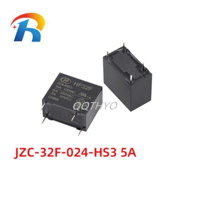 free-shipping-power-relay-jzc-32f-005-009-012-024-hs3-hf32f-005-hs3-5v-hf32f-012-hs3-12v-hf32f-024-hs3-24v-4pin-5a-250vac-relay