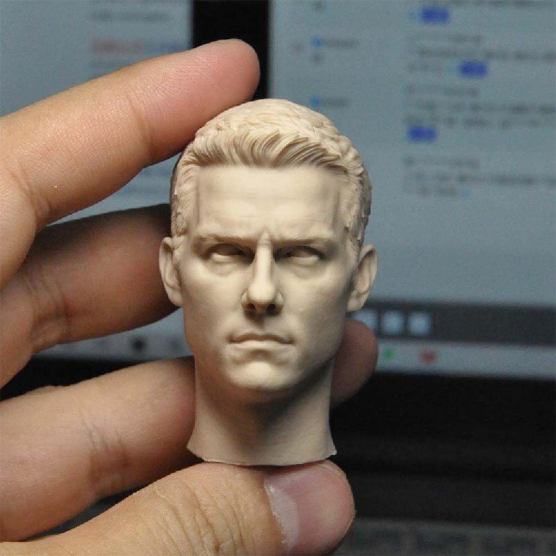 DIY Unpainted White Head Model 1/6 Repaint Head Carving Fit 12" Action Figure 