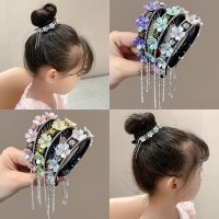 Fashion girl horsetail buckle hairpin, Rhinestone Flower bar hair ornament, horse grabbing fixed hair curler, exquisite hair ornament