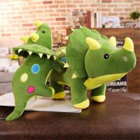 （HOT) ตุ๊กตาไดโนเสาร์ของเล่นตุ๊กตา Tyrannosaurus Tyrannosaurus Triceratops หมอนตุ๊กตาไดโนเสาร์มีเขาเดียวของขวัญวันเด็กสำหรับเด็กน้อย