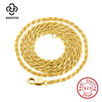 Rinntin 925 Sterling Silver 1.2mm Diamond-Cut Rope Chain Gold Chain Necklace For Women Fashion Silver Luxury Jewelry SC29