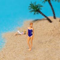 Dolity 1/64ตัวเลขหญิงสาวชุดว่ายน้ำชายหาดผู้หญิงสำหรับคอลเลกชัน Dioramas อุปกรณ์โครงงาน DIY