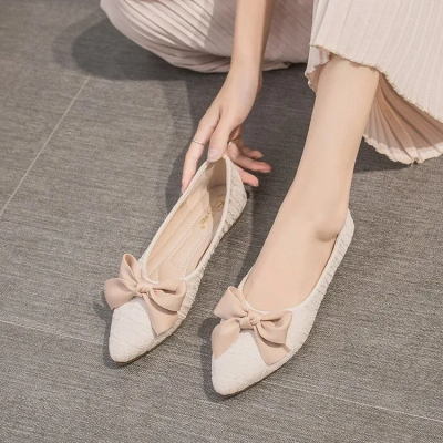 OOLONG รองเท้าคุณภาพสูงแฟชั่นเกาหลีสำหรับผู้หญิงรองเท้าตุ๊กตาแพลตฟอร์มรองเท้าแบบสั้น Sepatu Slip On แบนรองเท้าแหลมยางสำหรับรองเท้าสำหรับทำงานผู้หญิงรองเท้าสำนักงานสำหรับผู้หญิงขี้เกียจแบรนด์ดั้งเดิม2023ใหม่ล่าสุดสไตล์ใหม่ # OO-2301