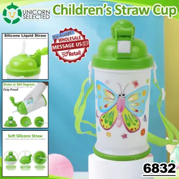 Wholesale Unicorn Straw Water Bottle Double-Layer Plastic Cup