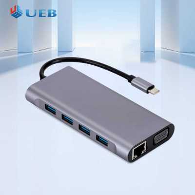 4K HDMI-USB ที่เข้ากันได้ C แท่นวางมือถือ TF/การ์ดรีดเดอร์ SD 11 In 1มัลติพอร์ตอะแดปเตอร์5Gbps การส่งผ่านอีเทอร์เน็ตพอร์ตวีจีเอสำหรับโน้ตบุ๊คแล็ปท็อป