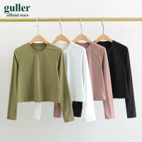 guller เสื้อผ้าโยคะเสื้อกีฬาเปลือยระบายอากาศแขนยาวแบบหลวมของผู้หญิงเสื้อผ้าฟิตเนสแห้งเร็วเสื้อยืดเสื้อวิ่งฤดูใบไม้ร่วง