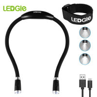 LEDGLE USB Neck Reading Lamp Book Light Rechargeable HandsFree Durable Hanging Lamp LED Knit for Knitting Repairing Lighting