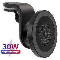 30W Magnetic Car Wireless Charger Fast Charging Mount Air Vent Stand For Apple IPhone 13 12 Pro Max Mini PD Magnet Phone Holder Car Chargers