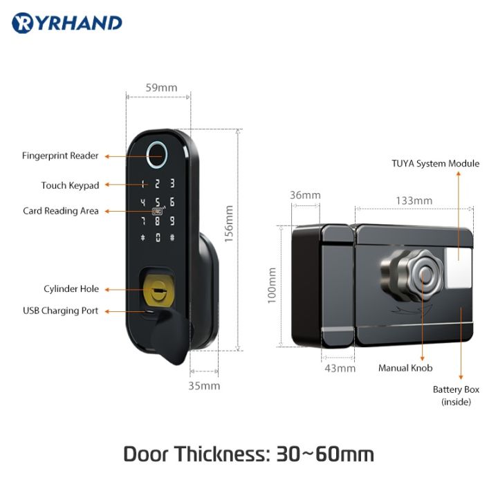 yf-tuya-smart-lock-waterproof-wifi-fingerprint-rim-lock-card-digital-code-electronic-door-for-home-security-mortise