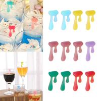 12pcs Wine Glass Marker Silicone Wate Drop Creative Reusable Cup Sign Wine Identifier for Champagne Martini Cocktails Bar Wine Tools