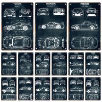 Vintage Car Design Poster Logo Plaque Car Description Sign Racing Tin Painter Residence Garage Shop Club Wall Art Decor Mural