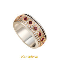 Kemstone แหวนคริสตัลเพชรสวิสเคลือบสีเงินสำหรับผู้หญิงของขวัญเครื่องประดับที่สง่างามขนาด7