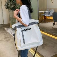 Explosive Canvas Bag Messenger Shoulder Bag Large Capacity Womens Bag New Trendy Tote Bag College Students Class Bag 【QYUE】