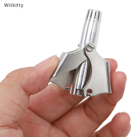 Witkitty 1PC Nose Trimmer สำหรับผู้ชายแบบพกพาสแตนเลสคู่มือ Trimmer สำหรับเครื่องโกนหนวดล้างทำความสะอาดจมูกหูผม Trimmer Professional กรรไกร