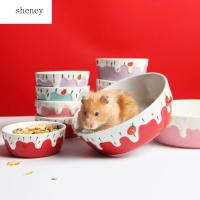 SHENEY ที่ดื่มน้ำหนูเจอร์บิลสัตว์เล็กเคี้ยวชินชิลล่าให้อาหารสัตว์จำพวกเม่นอุปกรณ์สำหรับสัตว์เลี้ยงชามหนูแฮมสเตอร์จานอาหาร