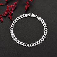 【hot】✵✎❁  New 925 Sterling pretty 7MM chain bracelets for man women luxury fashion designer wedding party gifts