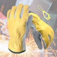 NMSafety Insulation Cowhide Yard Anti-Cutting Construction Leather Welding Gloves with Clip