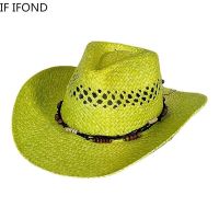 คาเปลโล่ดาคาวบอยออคซิเดนเทล Di Paglia Cava Di Moda Per Donna Uomo Estate Curling Bim Viaggi Cappelli Da Spiaggia Sombrero Hombre