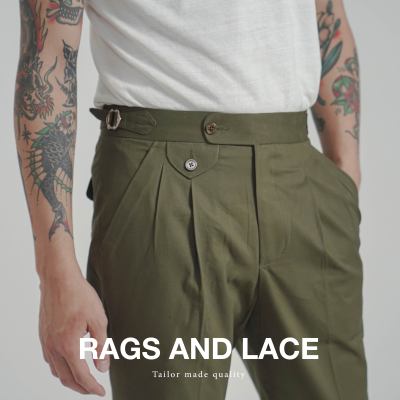 Rags and Lace กางเกง Pocket Lace ผ้า cotton สี Olive