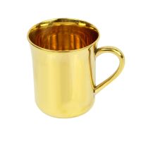 แก้วน้ำทองเหลือง (สูง9ซม.) รุ่น 9-cm-handle-brass-cup-00C-Brass