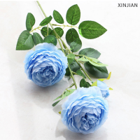 ? [XINJIAN] 3หัวดอกกุหลาบยุโรปผ้าไหมเทียมดอกไม้ Peony สำหรับ Home Wedding Wall decors