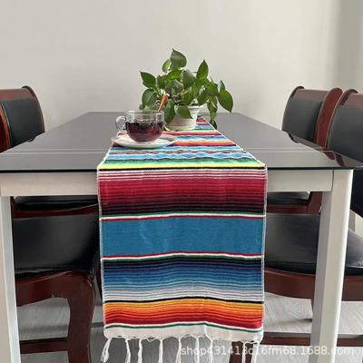 Cotton Rainbow Placemat Tablecloth Banner Table Mat Outdoor Blanket Accessories Restaurant Decoration D5X7