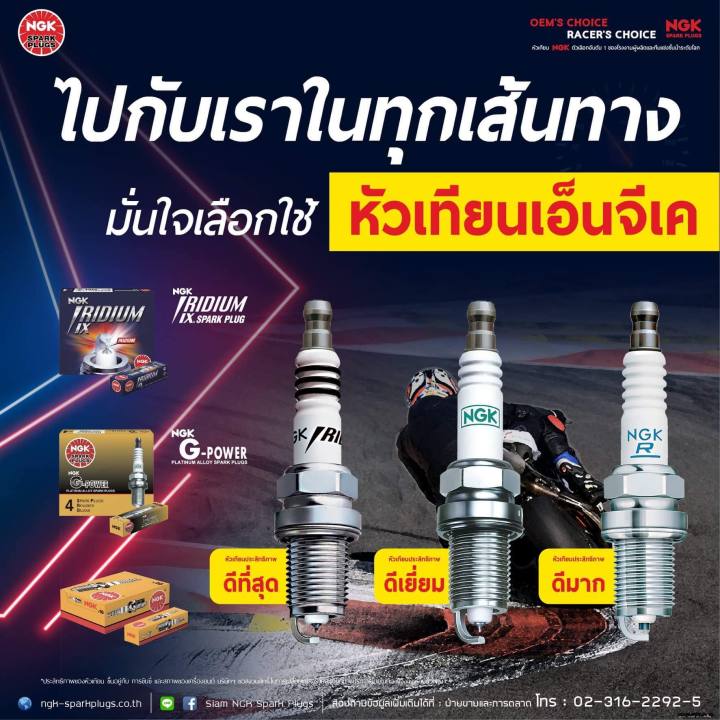 หัวเทียน-ngk-iridium-ix-รุ่น-cr8eix-เกรดญี่ปุ่น-แท้100-สำหรับ-sonic-cbr125-cbr150-ninja250-300-tornada