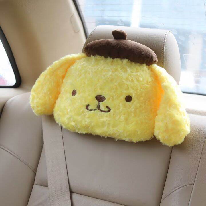 klot-sanrio-purin-หมอนตุ๊กตานุ่ม-ตกแต่งรถ-ตุ๊กตายัดไส้-หัวรถ-หมอนเบาะ-และผ้าห่ม-เข็มขัดนิรภัย-ป้องกันไหล่