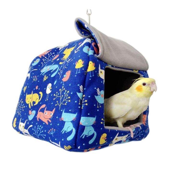 นกแขวนเปลญวนฤดูหนาว-warm-nest-plush-เต็นท์-hideout-snuggle-hut-sleep-สำหรับ-play-amp-rest-สำหรับ-parrot-hamster-2ขนาด