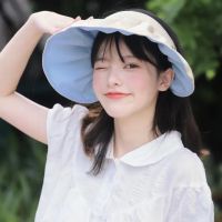 she summer female uv sunscreen cap foldg ed face sun hat hair hoop emp joker sun hat