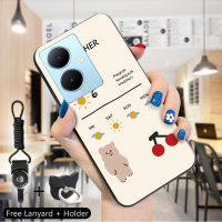 Mop เคสห้างสรรพสินค้าสำหรับ Vivo V29 5G Y78 5G Y78 + 5G สายคล้องแหวนใส่นิ้วการ์ตูนหมีน่ารักยีราฟสายรุ้งเคสโทรศัพท์คาดการณ์สภาพอากาศเคสโทรศัพท์ป้องกัน TPU ซิลิโคนนิ่มกันกระแทกฝาหลัง