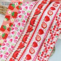 Strawberry Grosgrain Ribbon Summer Wreath Ribbon Crafting Decoration Floral Arrangements DIY Handmade  1.5 inch x 5Yards Gift Wrapping  Bags