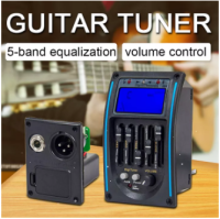 5 Band EQ Equalizer Pickup, Acoustic Guitar Preamplifier Tuner with LCD Tuner and Volume Control LC-5