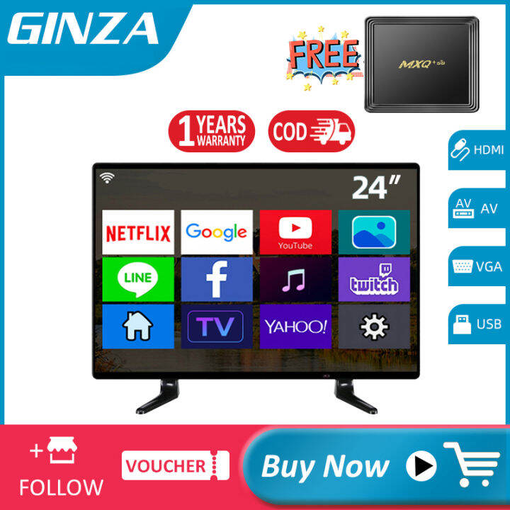 (Free TV M x q) 24 inchTV Ultraslim Cheap TV FHD TV Sale Flat screen