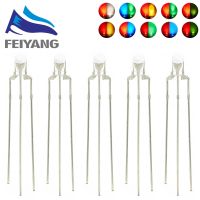 100PCS 3MM Round Clear Lens Two Color Common Anode/Cathode LED Red Warm White Blue Yellow Green  Bi-Color Diode LightElectrical Circuitry Parts