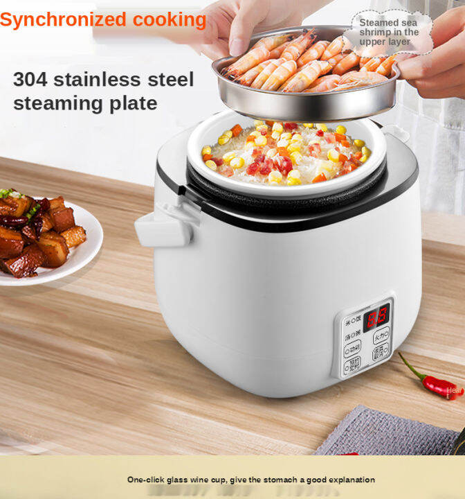 1.0 Liter Mini Rice Cooker 2Layer Pemanasan MultiFungsi Pot Makanan