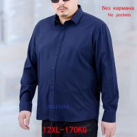 ขนาดบวก12xl 170กิโลกรัมแขนยาวผู้ชายเสื้อขนาดใหญ่10xl ขนาดใหญ่9xl 8xl ธุรกิจฤดูใบไม้ผลิปกเสื้อสีน้ำเงินเข้มสีแดงสีขาวสีดำ