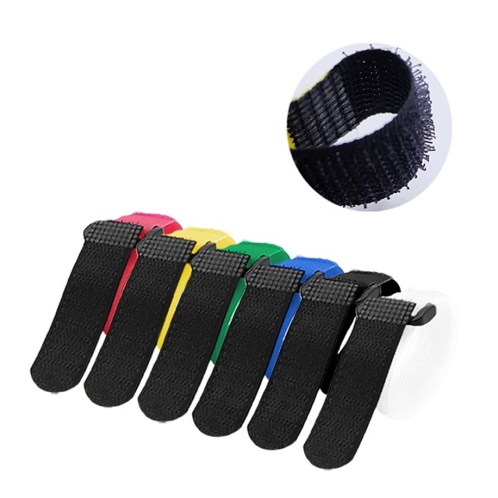 5pcs-cable-ties-adhesive-hook-loop-tape-bundle-fastener-reusable-nylon-strap-reverse-buckle-organizer-self-clip-holder-wire-tie
