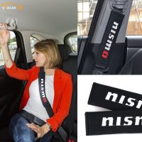 VEHICAR 2pcs Car Seat Belt Pads Cotton Seat Shoulder Strap Pad Cushion Cover for Nissan Nismo DIY Decoration Seat Covers