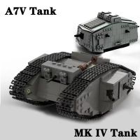 【YF】 Hot WW1 A7V Combat Blocks Set Battle Tanks Bricks WW2 Kids Gifts