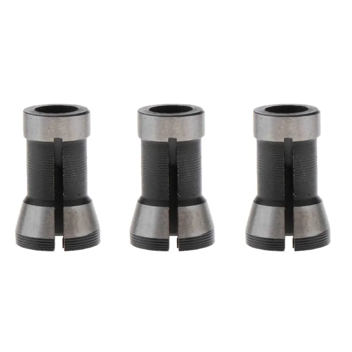 Loviver 3Pcs Router Collet Set 6mm 6.35mm 8mm, Chuck Heads Adapter for