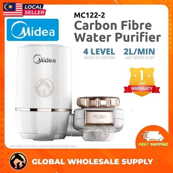 Midea Carbon Fiber Water Purifier 4 Level Water Filtration Kitchen Tap Water Filter Penapis Air 