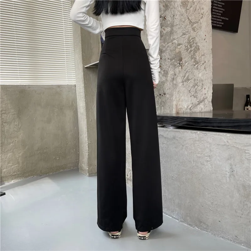 Korean High Waist Wide Leg Suit Pants Women Long Pants New Summer Casual  Straight Long Pants