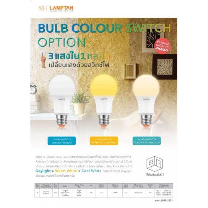 hot-หลอดไฟ-led-ปรับได้-3-แสง-ใน-1หลอด-lamptan-led-colour-switch-9-watt-daylight-warm-white-cool-white-9-วัตต์-ส่งด่วน-หลอด-ไฟ-หลอดไฟตกแต่ง-หลอดไฟบ้าน-หลอดไฟพลังแดด