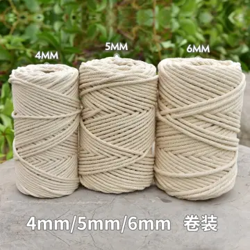 1 Roll 1-6mm Bohemia Natural Cotton Cord Twisted Macrame Yarn